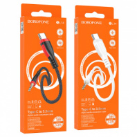 Кабель аудио AUX-Type-C Borofone BL14 Jack 3.5mm 1м белый