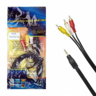 Кабель аудио 3,5Дж(3pin)-3RCA 1,5 м AV15 (шт/шт) в пакете (позолоч. наконеч.)