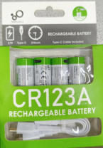 Аккумулятор CR123A Li-ion 16340 700mAh 3.7V с разъёмом Type-C (4шт+кабель USB)