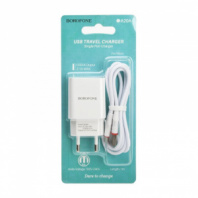 Сетевое з/у Borofone BA20A 1USB 2.1А + с кабелем Micro (белый)