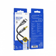 Кабель аудио AUX-Type-C Borofone BL19 Jack 3.5mm 1м черный