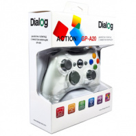 Геймпад (джойстик/контроллер) для PC DIALOG GP-A20 USB для PC - вибрация, 12 кнопок, белый