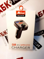 FM модулятор (ALS-A78) слоты TF Micro SD/USB, Bluetooth с системой управления телеф. без рук черный