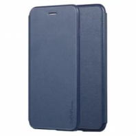 Чехол - книжка для Sam Galaxy S6 SM-G920F FibColor X-Level кожаный в блистере тёмно-синий