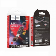 Картридер Hoco DHDO1 2 в 1 USB/Type-C 2.0 черный