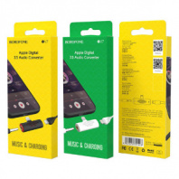 Переходник Borofone BV7 Lightning 2 в 1 3.5 audio - Lightning (white )