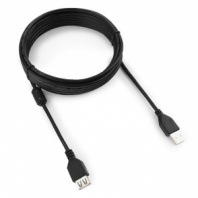Кабель USB - удлинитель 5 метра черный в пакете