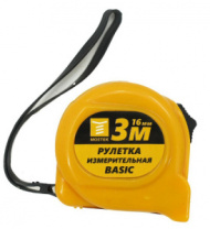 Рулетка, длина 3м х 16мм, стальная лента, с фиксатором, MosTek Basic