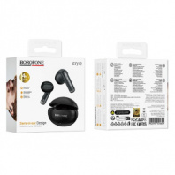 Гарнитура Bluetooth Borofone FQ12 Nice TWS черный (для iOS/Android) беспроводная с боксо
