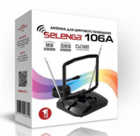 Антенна комнатная Selenga 106A активная, усиление 12-28дБ, черный