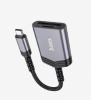 Картридер OTG Hoco UA25 2 в 1 (MicroUSB/SD) Type-C металический серый 