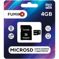 Карта памяти Fumiko 4GB microSDHC Class10  с адаптером SD