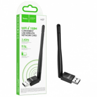 Wi-Fi адаптер Hoco HI37 Wi-Fi4 USB с антенной, черный