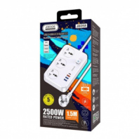 Сетевой фильтр Jokade JB058 1,5м 3 гнезда, 3*USB, 1*Type-C, 10А, 2500W белый