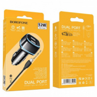 Автомобильное з/у Borofone BZ14 Micro 2USB 12W 2400mAh (черный)