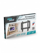 Кронштейн UCM-4920B фиксированный для ЖК телевизора 19-49" (48-125см) до 40кг черный
