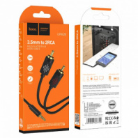 Кабель аудио Hoco UPA28 2RCA-Jack3,5mm 150см черный
