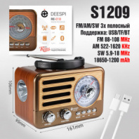 Радиоприемник Deespi RE-01B AM/FM/SW/USB/AUX/Micro SD