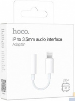 Переходник AUX Hoco LS34 Lightning - 3.5mm AUX (белый)