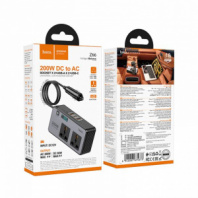 Преобразователь авто с 12V в 220V 200W Hoco Z66 PD66W + 2USB
