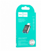 Переходник Hoco UA17 USB (м) -Type-C (п) 4см черный