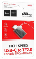 Картридер Hoco HB53 Type-C 2.0 TF/MicroSD черный