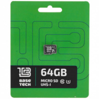Карта памяти BaseTech 64GB microSDHC UHS-I без адаптера SD
