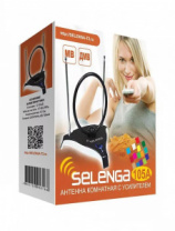 Антенна комнатная Selenga 105A активная усиление 12-28дБ, черный