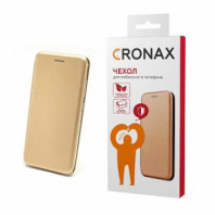 Чехол - книжка CRONAX экокожа и TPU силикон Fashion case для iPhone 13 золотистый, в пакете 