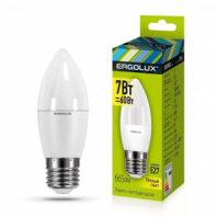 Лампа светодиодная Ergolux холодный свет LED-С35-7W-E27-3K Свеча 7Вт Е27 3000К 