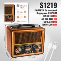 Радиоприемник Deespi RE-09 AM/FM/SW/USB/AUX/Micro SD