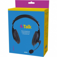 Гарнитура накладная Perfeo 4TALK чёрные, регулятор громкости, кабель 2,5м